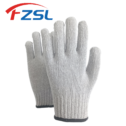 7G grey knit work gloves