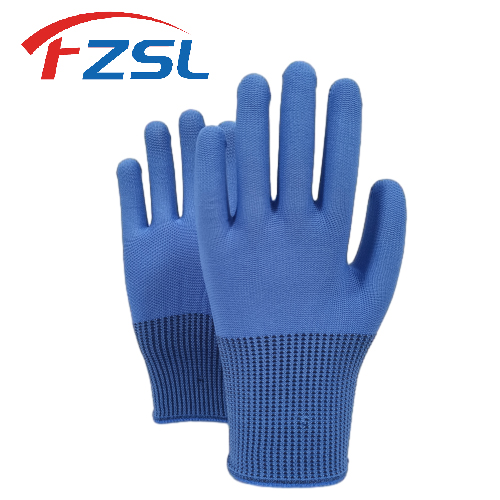 13G blue polyester knitted work gloves