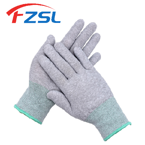 13G carbon fiber anti-static work gloves Green riffle