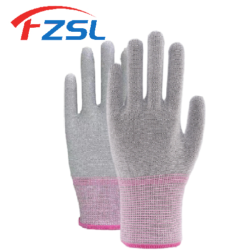 13G carbon fiber anti-static work gloves Pink riffle