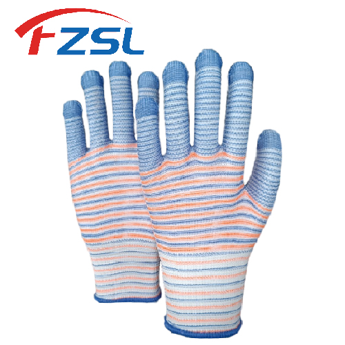 13G tricolor polyester knit work gloves