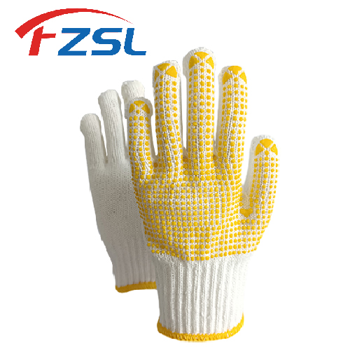 7G PVC polka dot non-slip knitting work gloves - woolen.