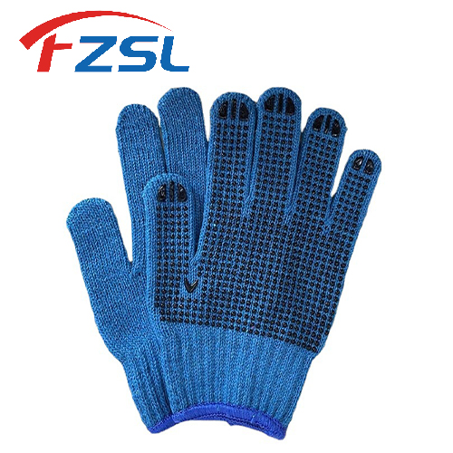 7G knitted non-slip work gloves with dots