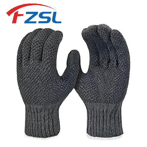 7G with black dot knitted non-slip work gloves