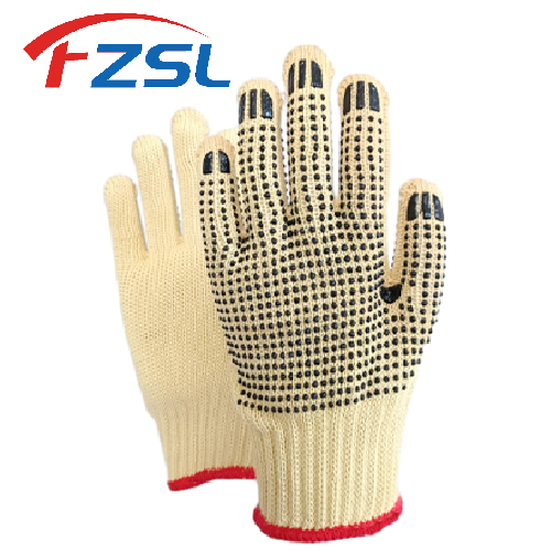 7G pvc polka-dot anti-cutting Kevlar gloves 