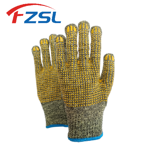 10G PVC dotted camouflage Kevlar cut-resistant work gloves