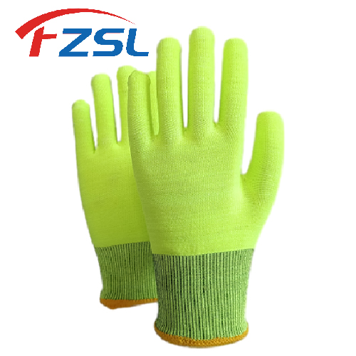 10G green Grade 5 anti-cutting gloves Protective gloves