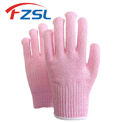 10G pink Grade 5 anti-cutting gloves Protective gloves