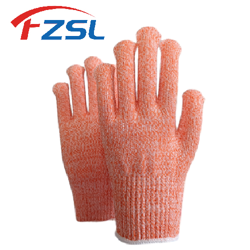 10G Orange Grade 5 anti-cutting gloves Protective gloves