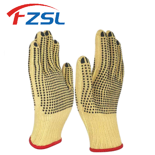 High temperature and flame retardant work gloves with non-slip polka-dot Kevlar