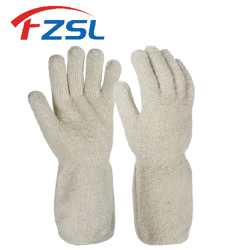 100% cotton loop heat resistant gloves - long