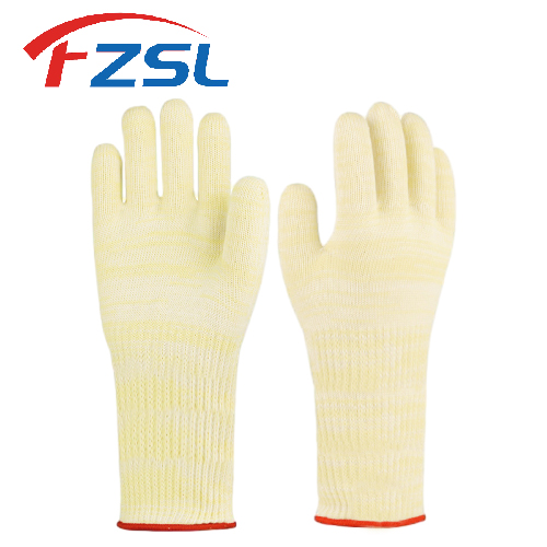 Aramid high temperature flame retardant working gloves double long