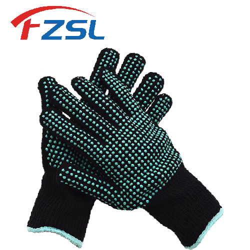 Green polka dot non-slip silicone heat resistant work gloves Hair gloves