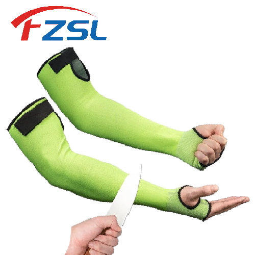 Green Grade 5 anti-cutting arm guard and cuff strap Velcro