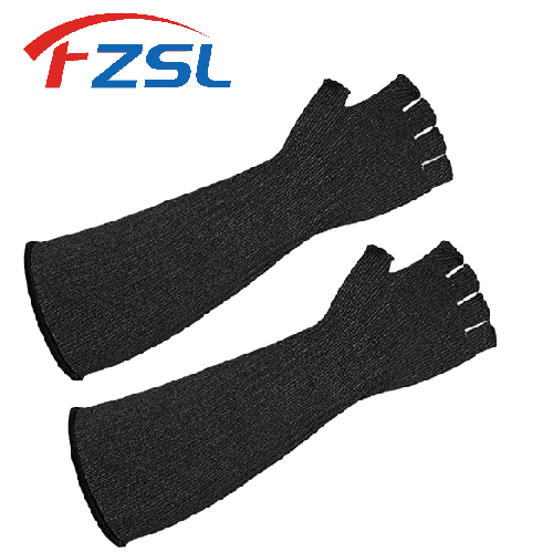 Bare finger half-finger black anti-cutting work gloves Arm and sleeve gloves