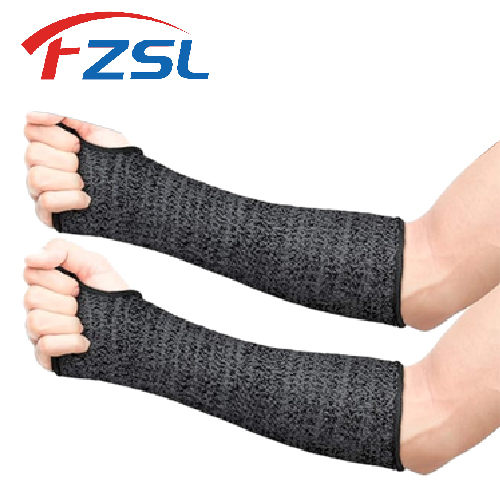 Black and grey grade 5 anti-cutting gloves arm cuff