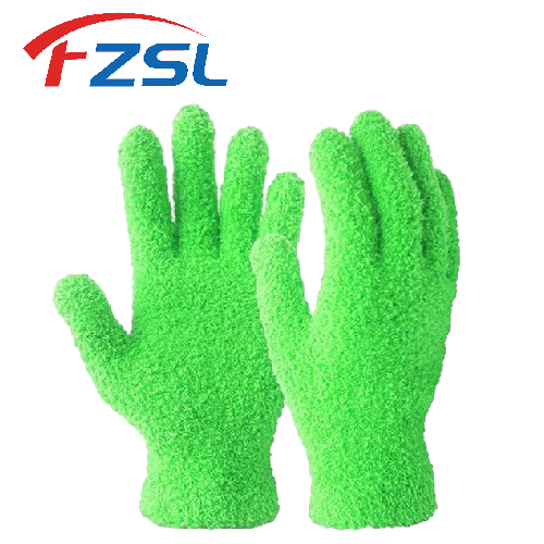 Green microfiber dust removal gloves