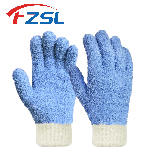 ​Blue combination color microfiber dust removal gloves