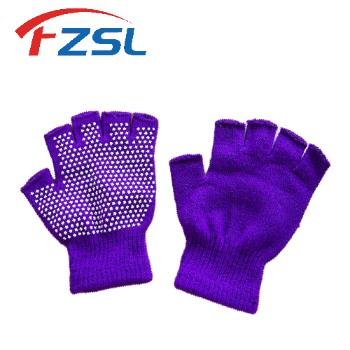 Printed non-slip polka-dot open-fingered half-finger warm work gloves