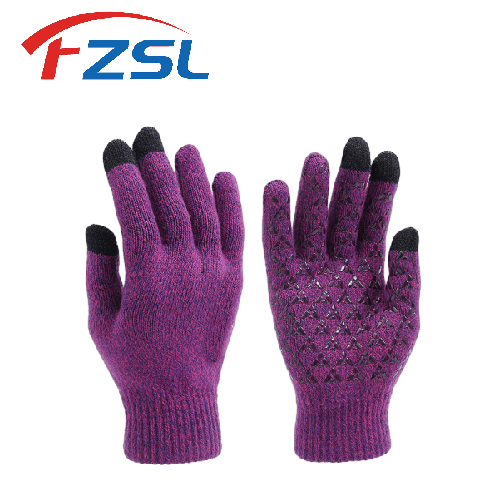 Warm touch screen dress gloves with non-slip silicone Purple magic gloves