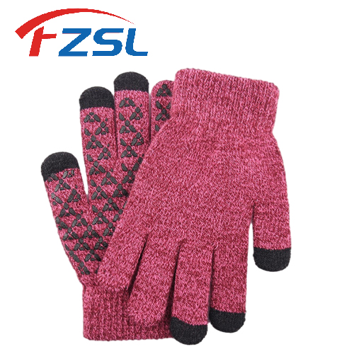 Warm touch screen dress gloves with non-slip silicone pink magic gloves