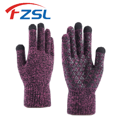 Warm touch screen dress gloves with non-slip silicone Purple magic gloves