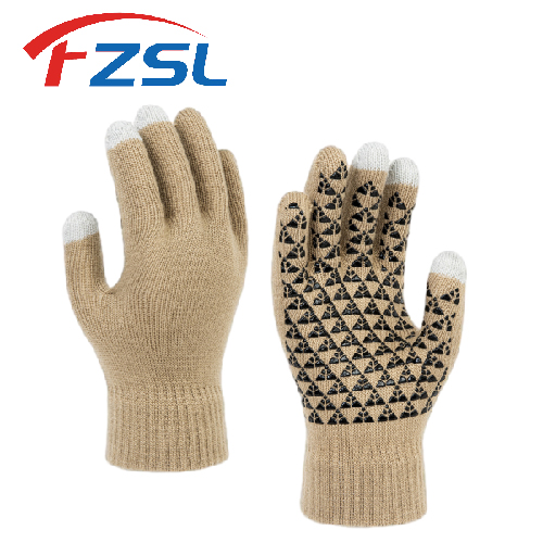 Dress gloves with non-slip silicone warm touch screen Khaki magic gloves