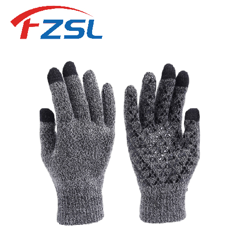 Warm touch screen dress gloves with non-slip silicone grey magic gloves