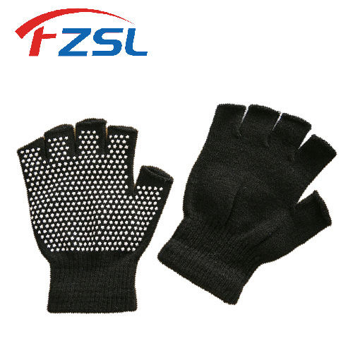 Printed non-slip silicone polka dot warm work gloves Black dress gloves