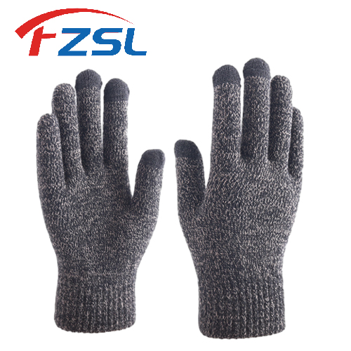 Black and grey warm and cold resistant touch screen dress gloves Work gloves