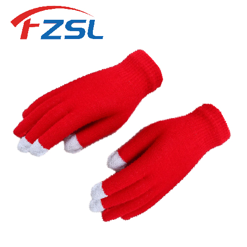 Red warm and cold resistant touch screen dress gloves Work gloves