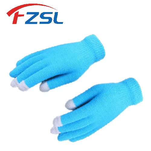 Sky blue warm and cold resistant touch screen dress gloves Work gloves