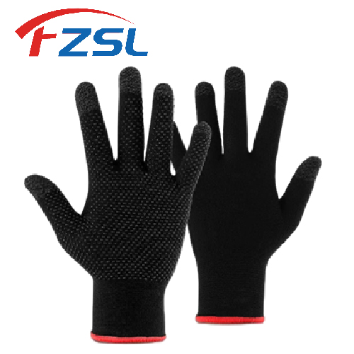 13G nylon black touch screen gaming gloves and work gloves  