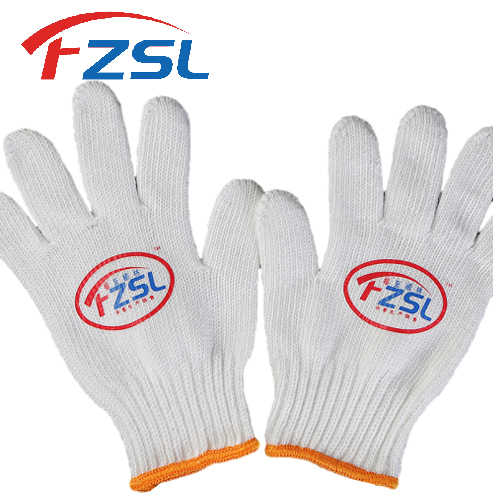 7G custom heat transfer logo knitting work gloves